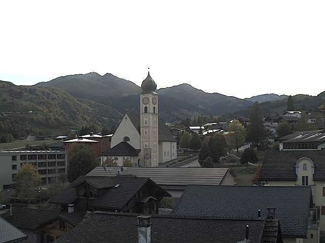 Archived image Webcam Disentis/Mustér, Sogn Gions church