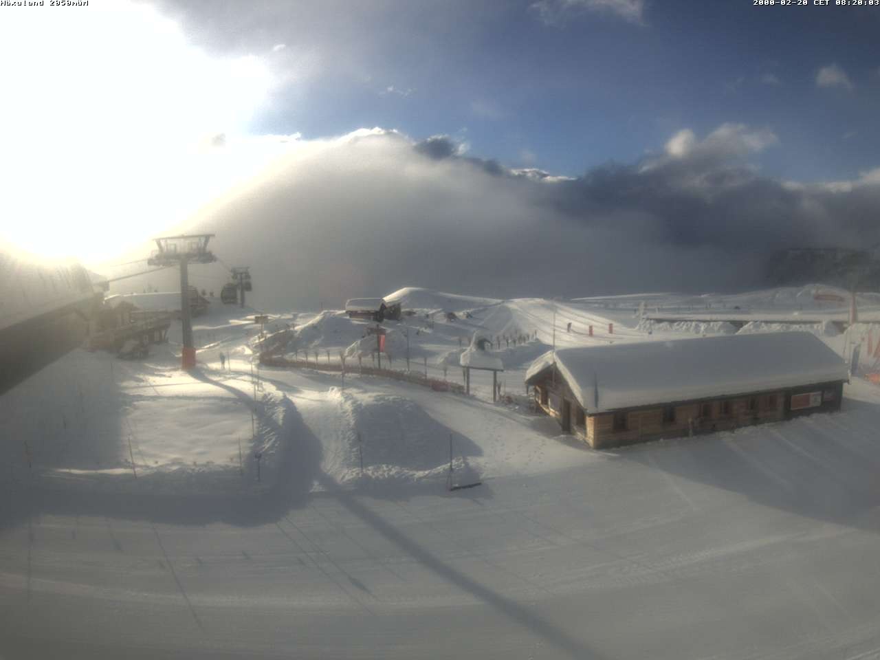 Archiv Foto Webcam Bergstation Gondel Blatten-Chiematte