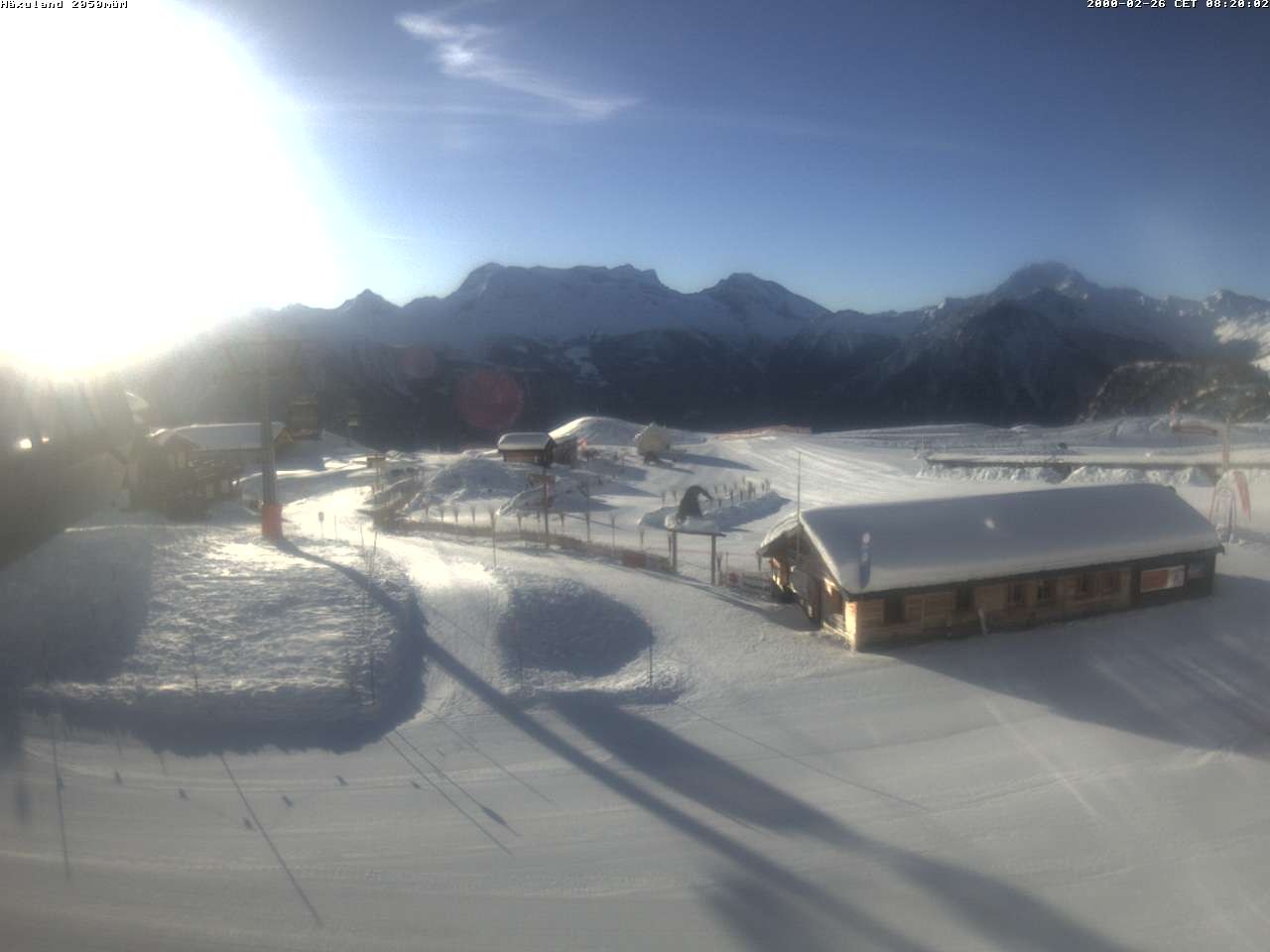 Archived image Webcam Top station gondola Blatten-Chiematte