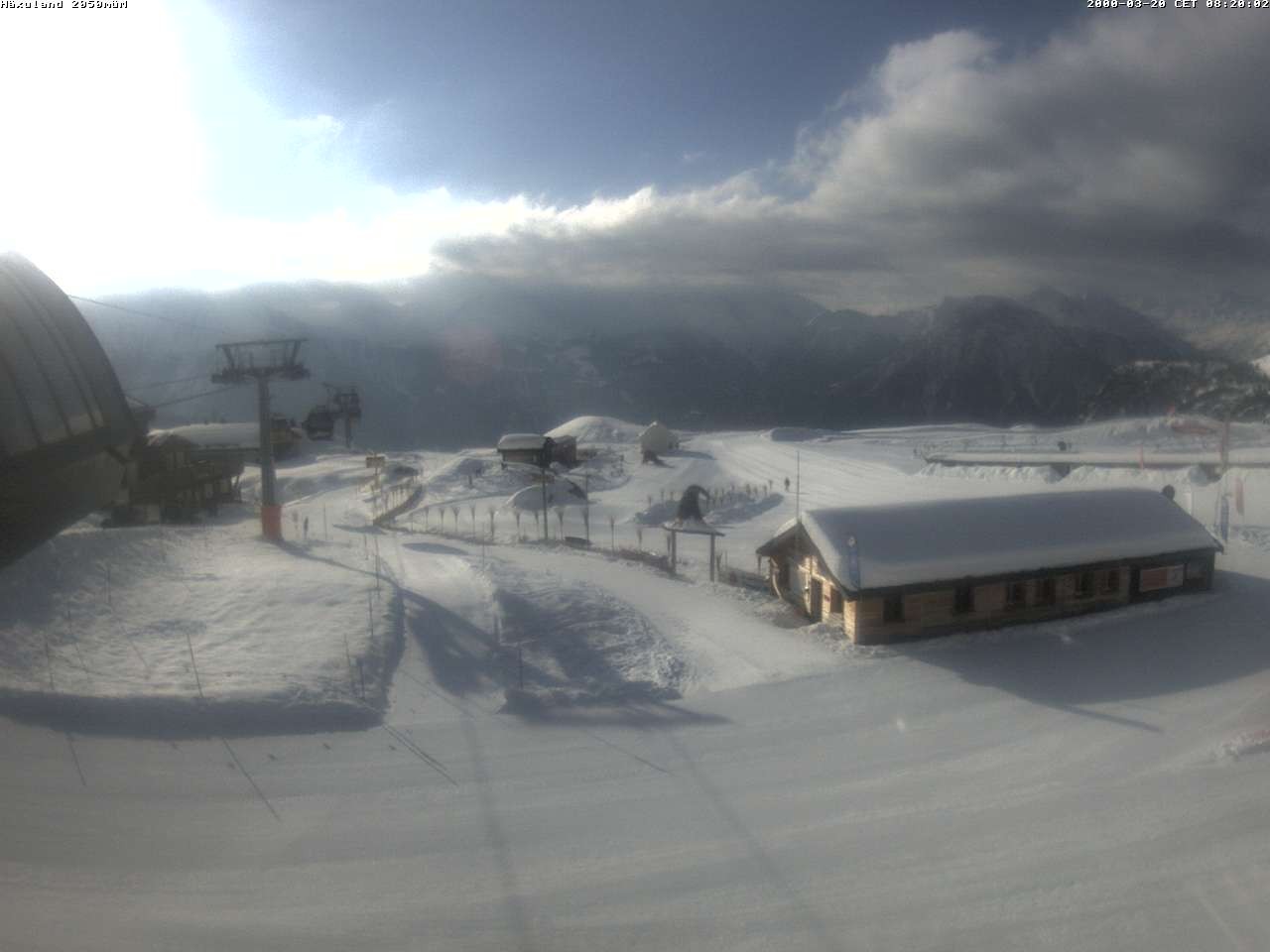 Archiv Foto Webcam Bergstation Gondel Blatten-Chiematte