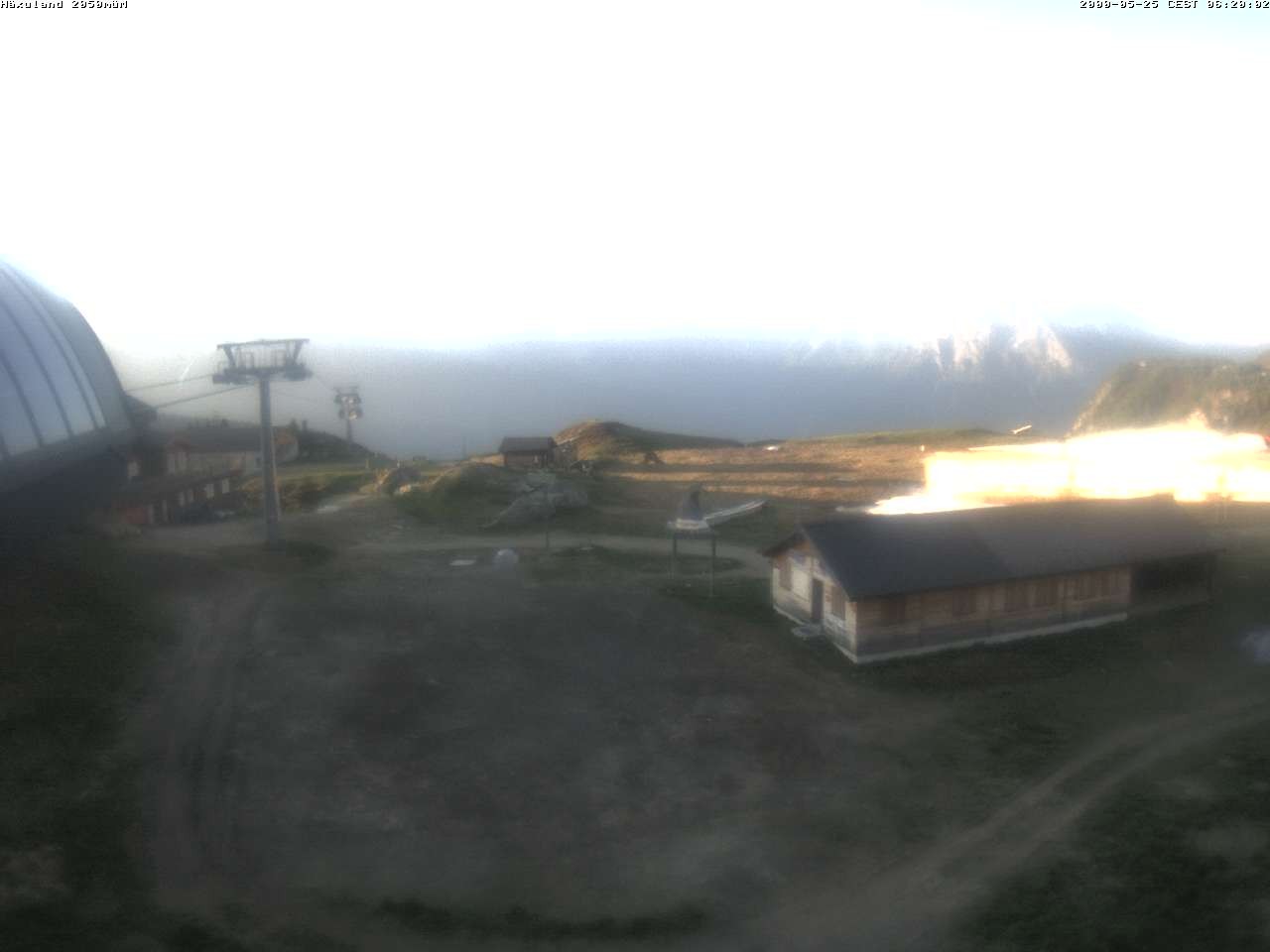 Archived image Webcam Top station gondola Blatten-Chiematte