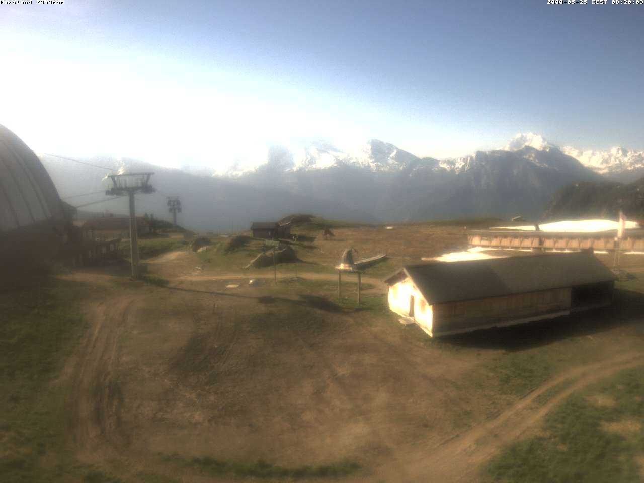 Archived image Webcam Top station gondola Blatten-Chiematte