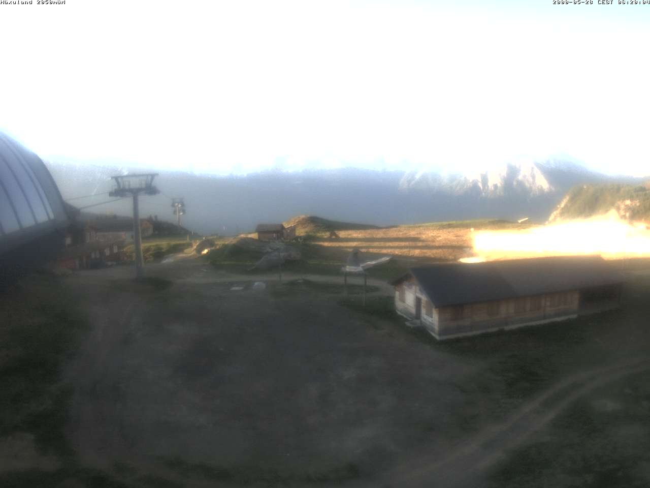 Archived image Webcam Top station gondola Blatten-Chiematte