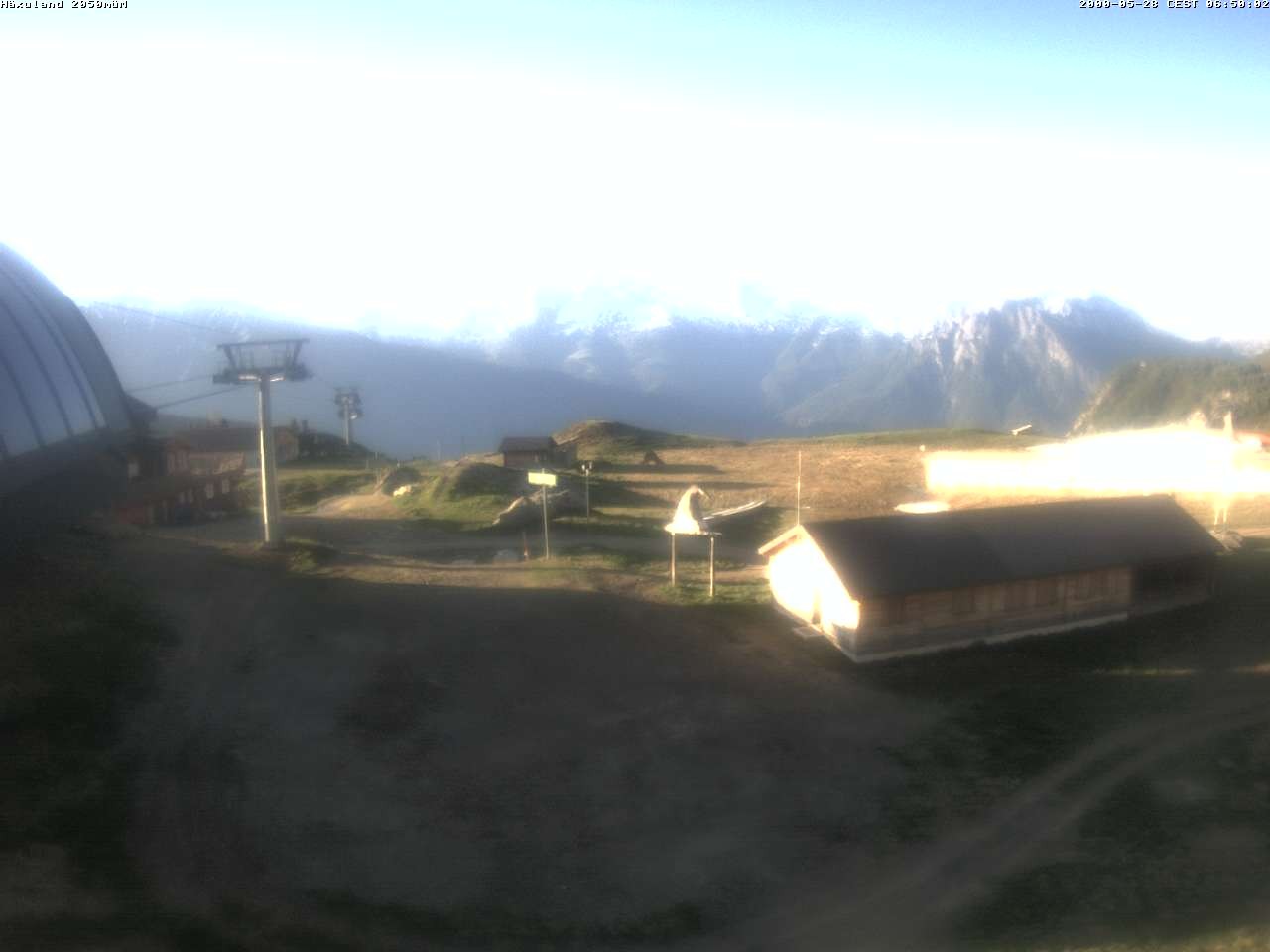 Archived image Webcam Top station gondola Blatten-Chiematte