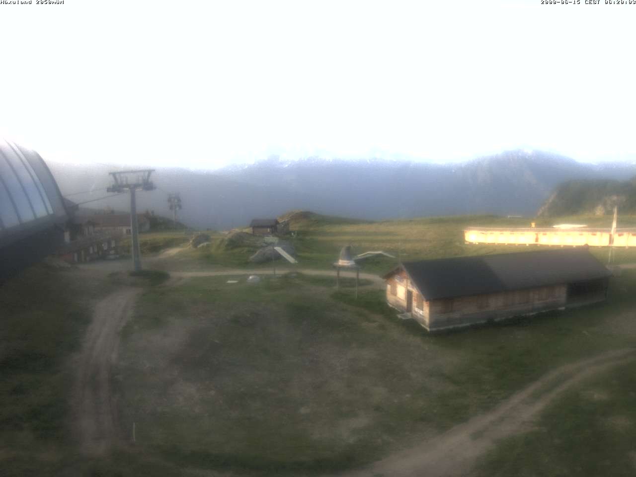 Archiv Foto Webcam Bergstation Gondel Blatten-Chiematte