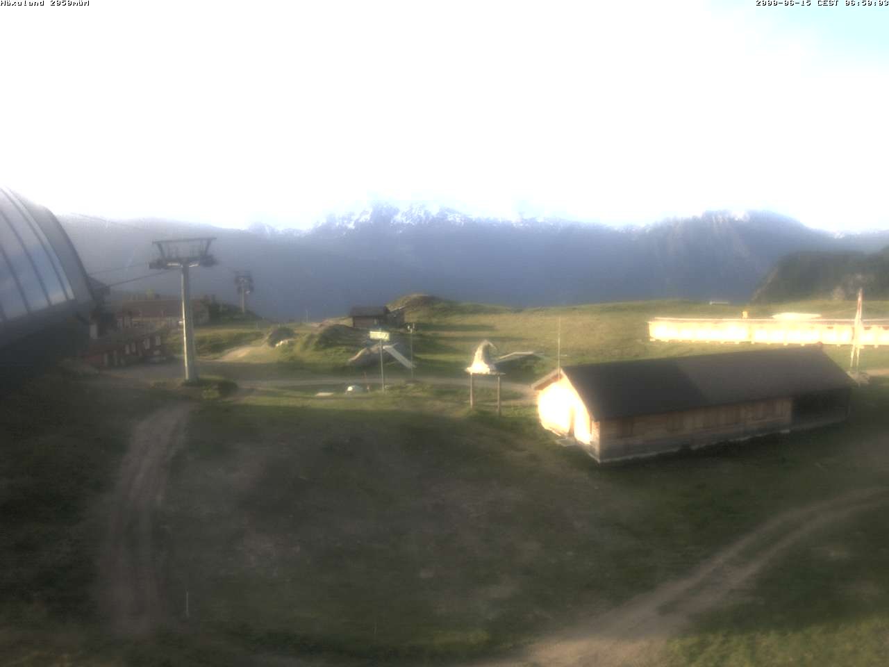 Archiv Foto Webcam Bergstation Gondel Blatten-Chiematte
