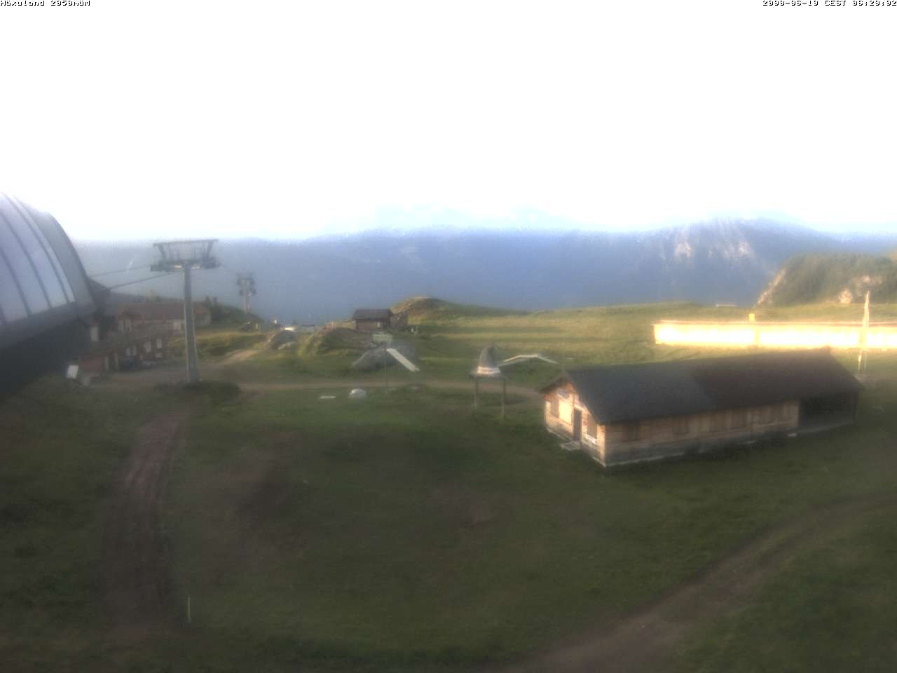 Archiv Foto Webcam Bergstation Gondel Blatten-Chiematte