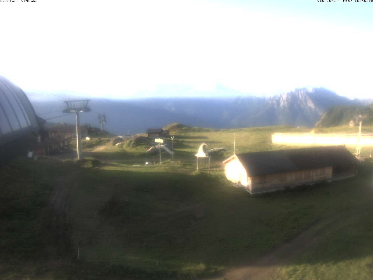Archiv Foto Webcam Bergstation Gondel Blatten-Chiematte