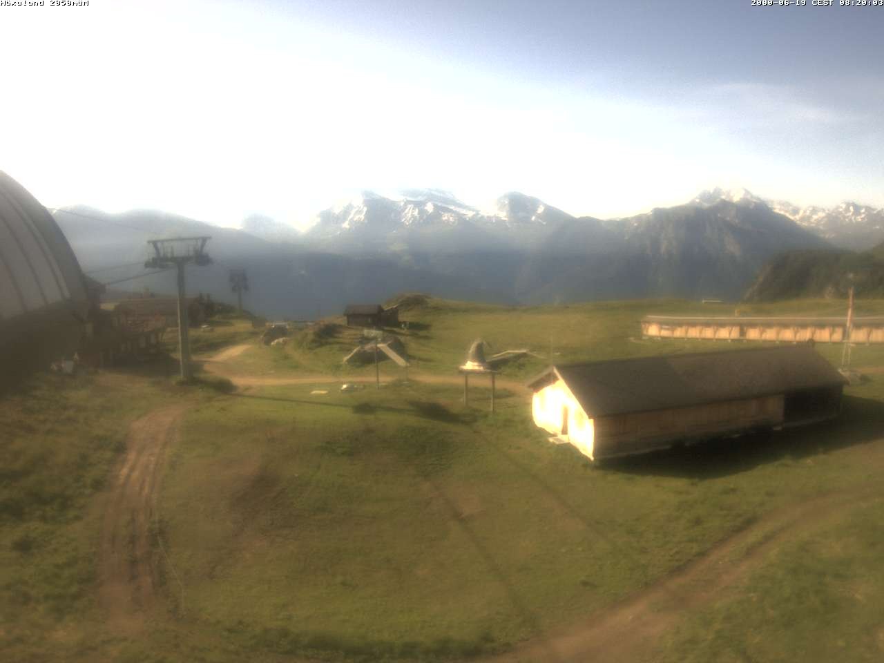 Archiv Foto Webcam Bergstation Gondel Blatten-Chiematte