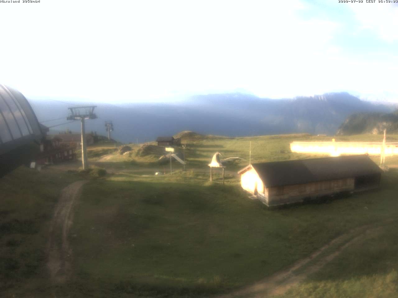 Archiv Foto Webcam Bergstation Gondel Blatten-Chiematte