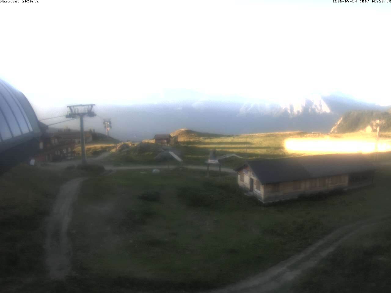Archived image Webcam Top station gondola Blatten-Chiematte