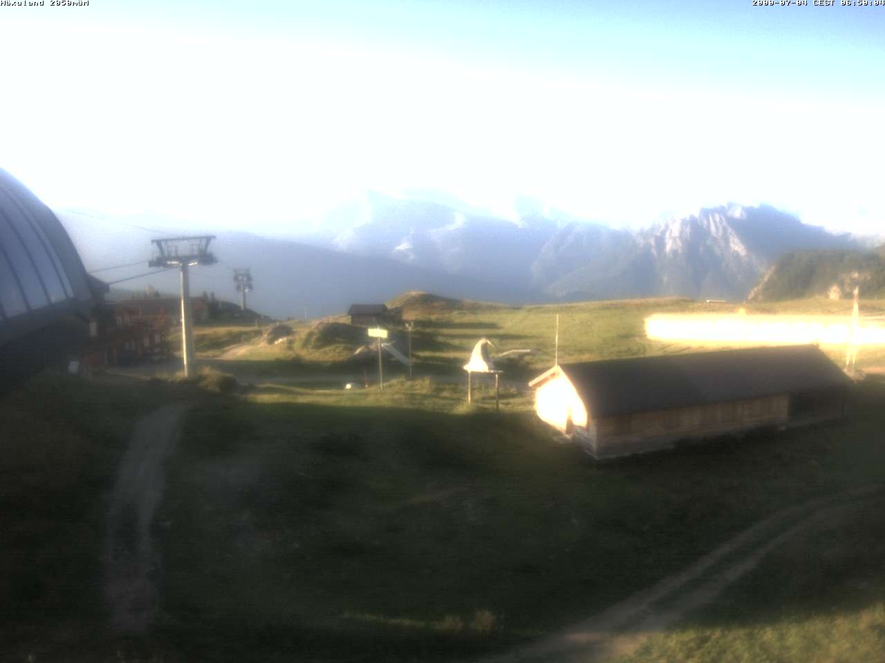 Archived image Webcam Top station gondola Blatten-Chiematte