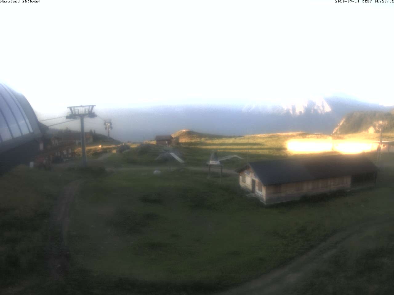 Archived image Webcam Top station gondola Blatten-Chiematte