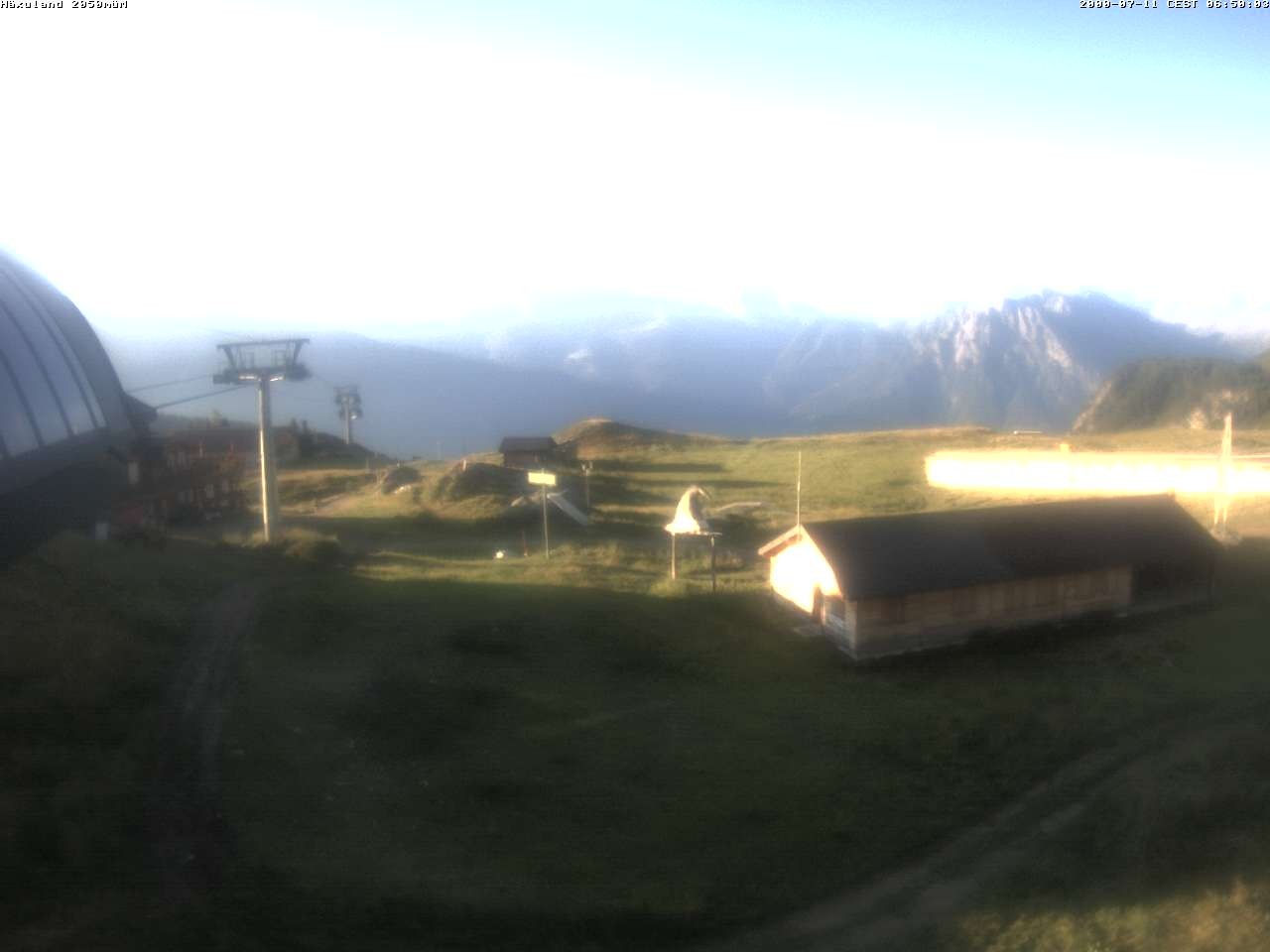 Archived image Webcam Top station gondola Blatten-Chiematte