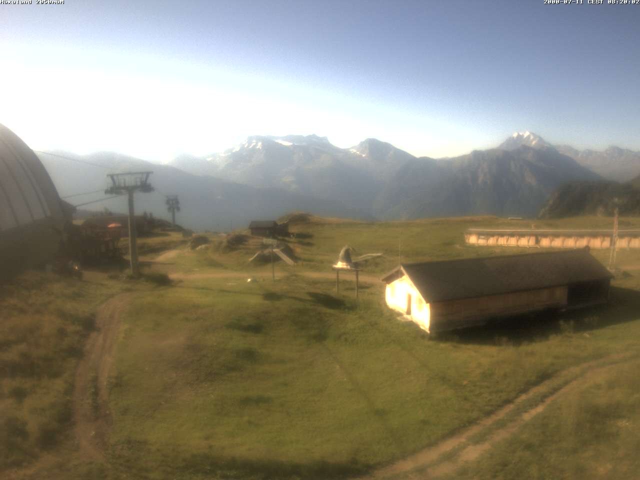 Archived image Webcam Top station gondola Blatten-Chiematte