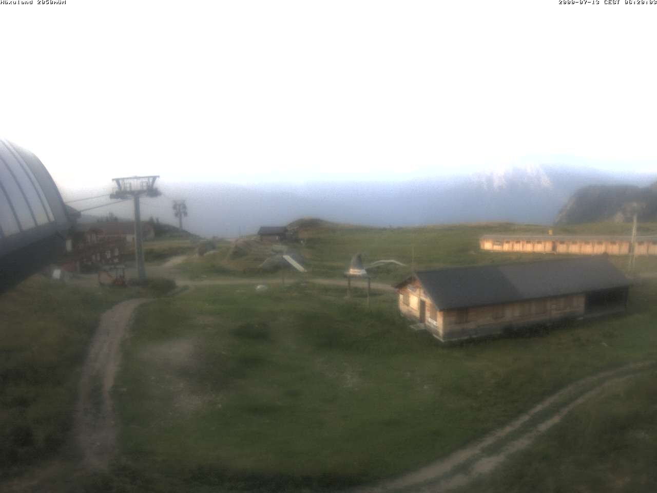 Archived image Webcam Top station gondola Blatten-Chiematte