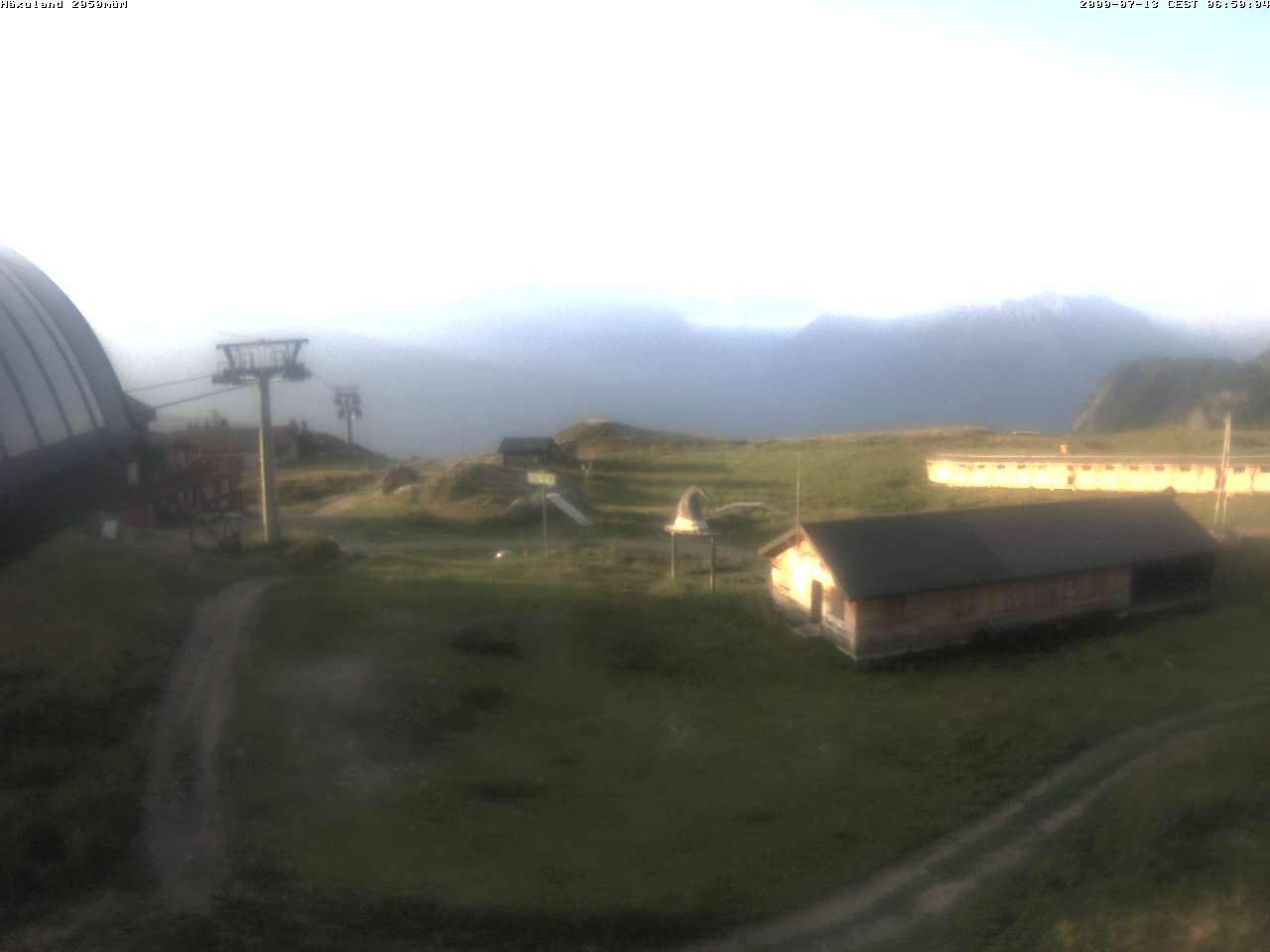 Archived image Webcam Top station gondola Blatten-Chiematte