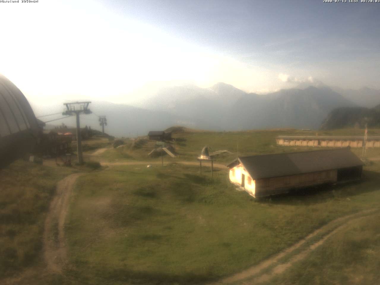 Archived image Webcam Top station gondola Blatten-Chiematte