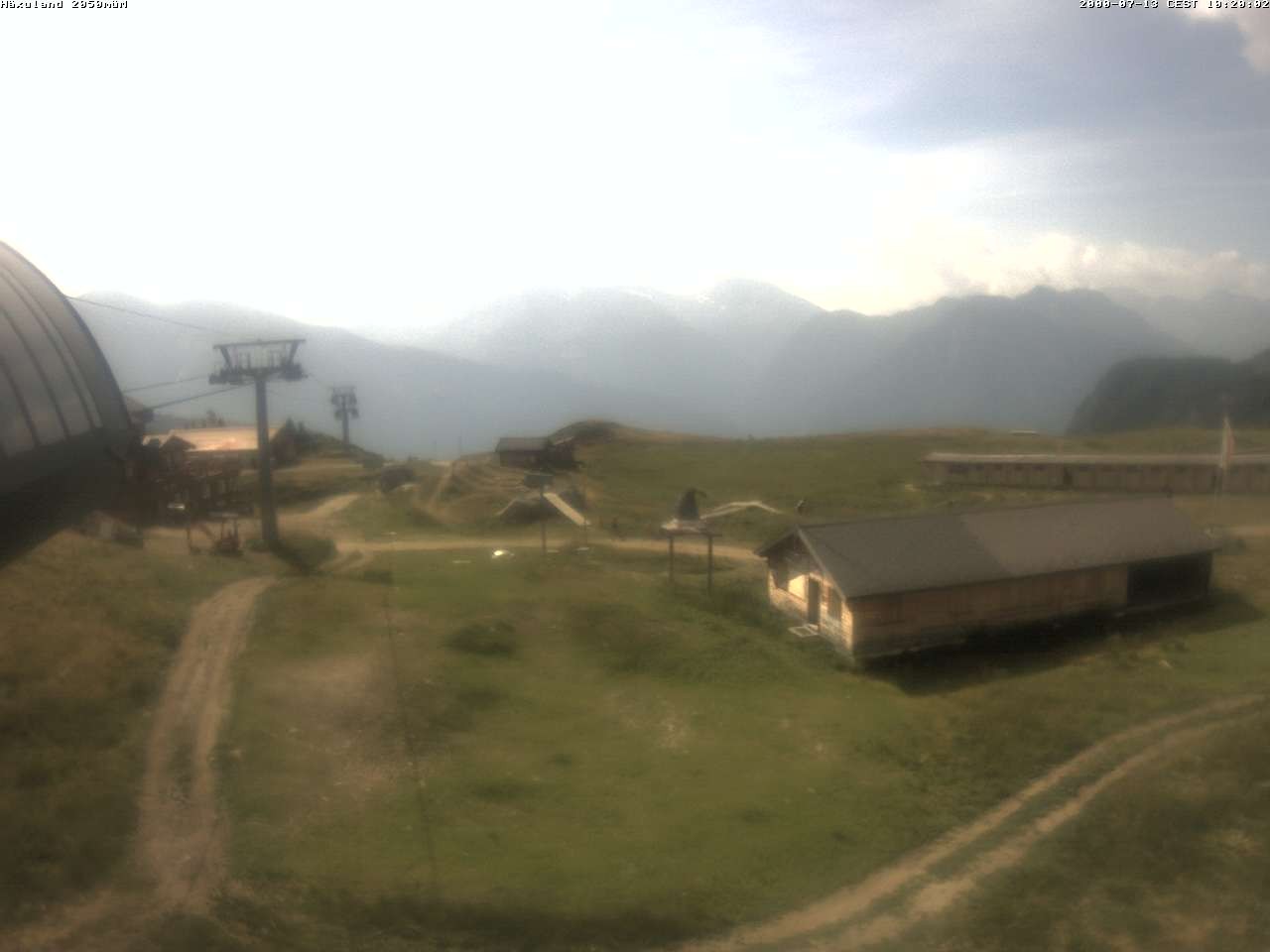 Archived image Webcam Top station gondola Blatten-Chiematte