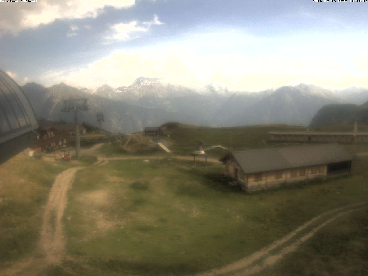 Archived image Webcam Top station gondola Blatten-Chiematte