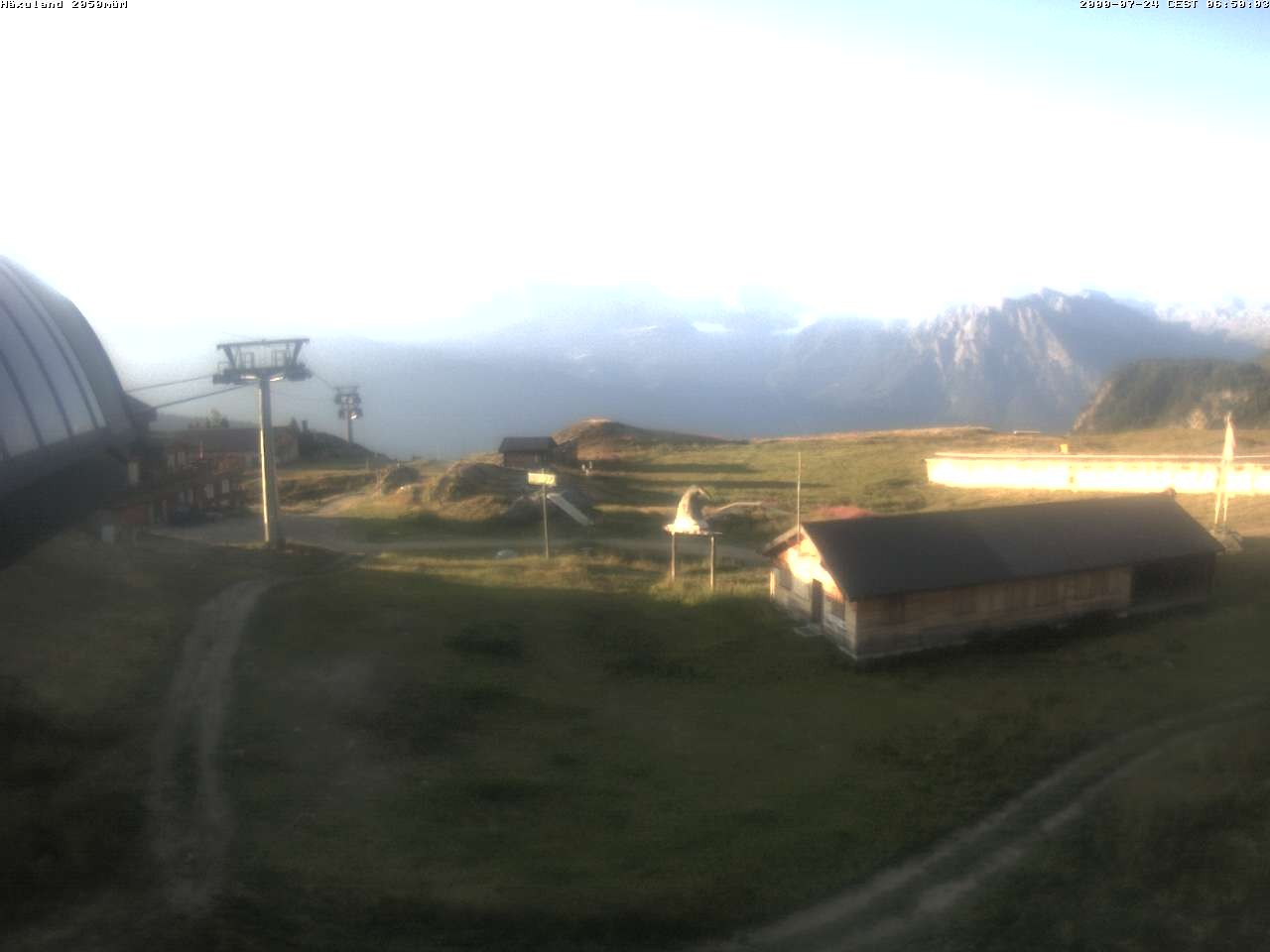 Archiv Foto Webcam Bergstation Gondel Blatten-Chiematte