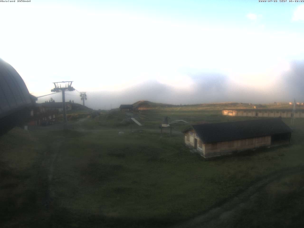 Archived image Webcam Top station gondola Blatten-Chiematte