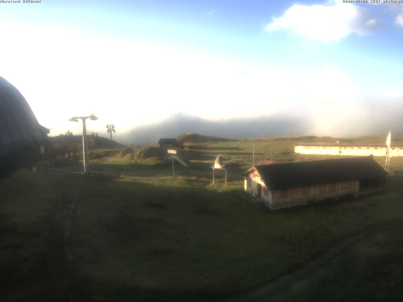 Archived image Webcam Top station gondola Blatten-Chiematte