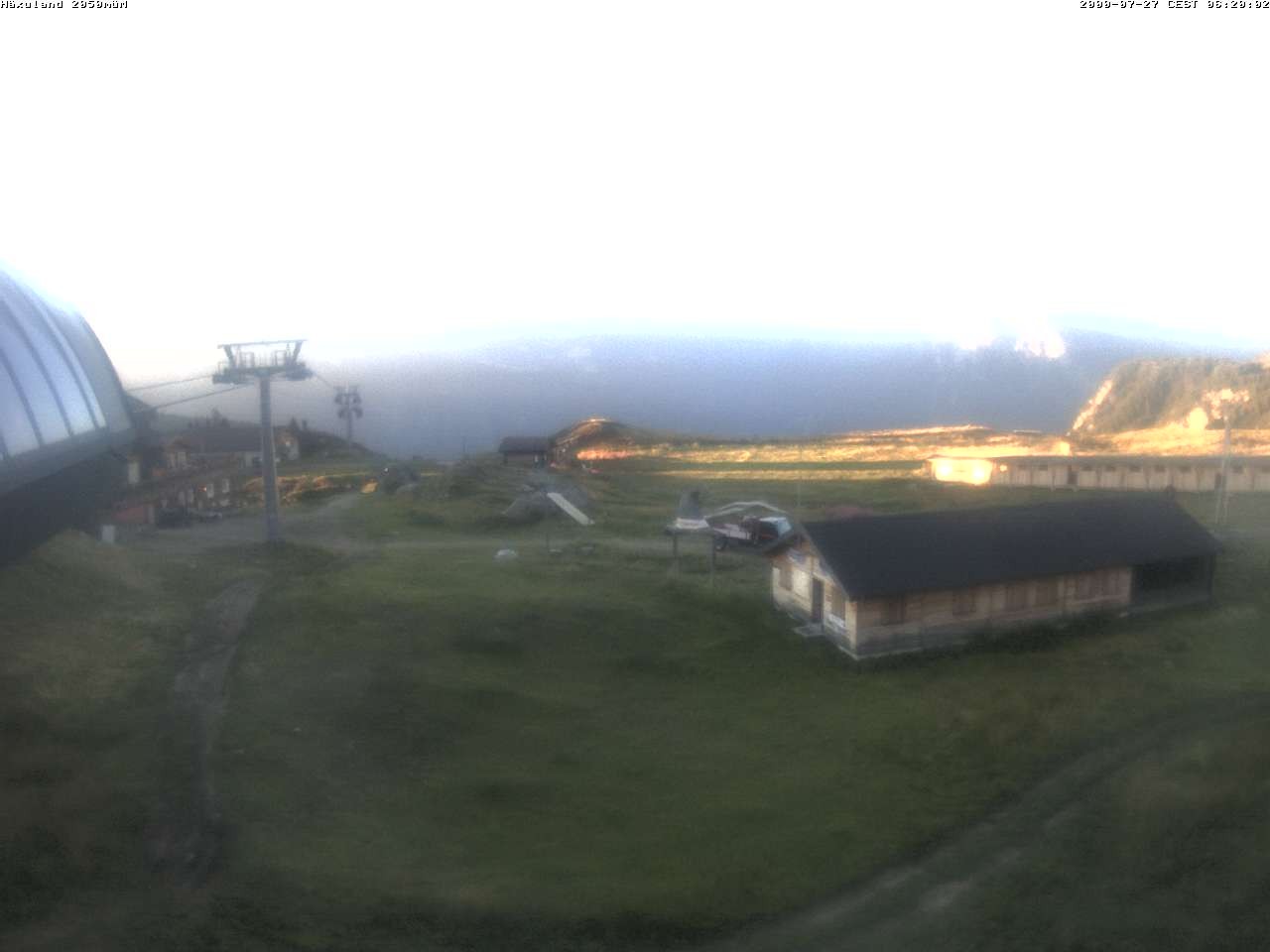 Archived image Webcam Top station gondola Blatten-Chiematte