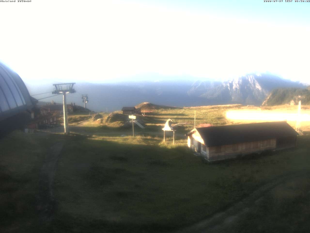 Archived image Webcam Top station gondola Blatten-Chiematte