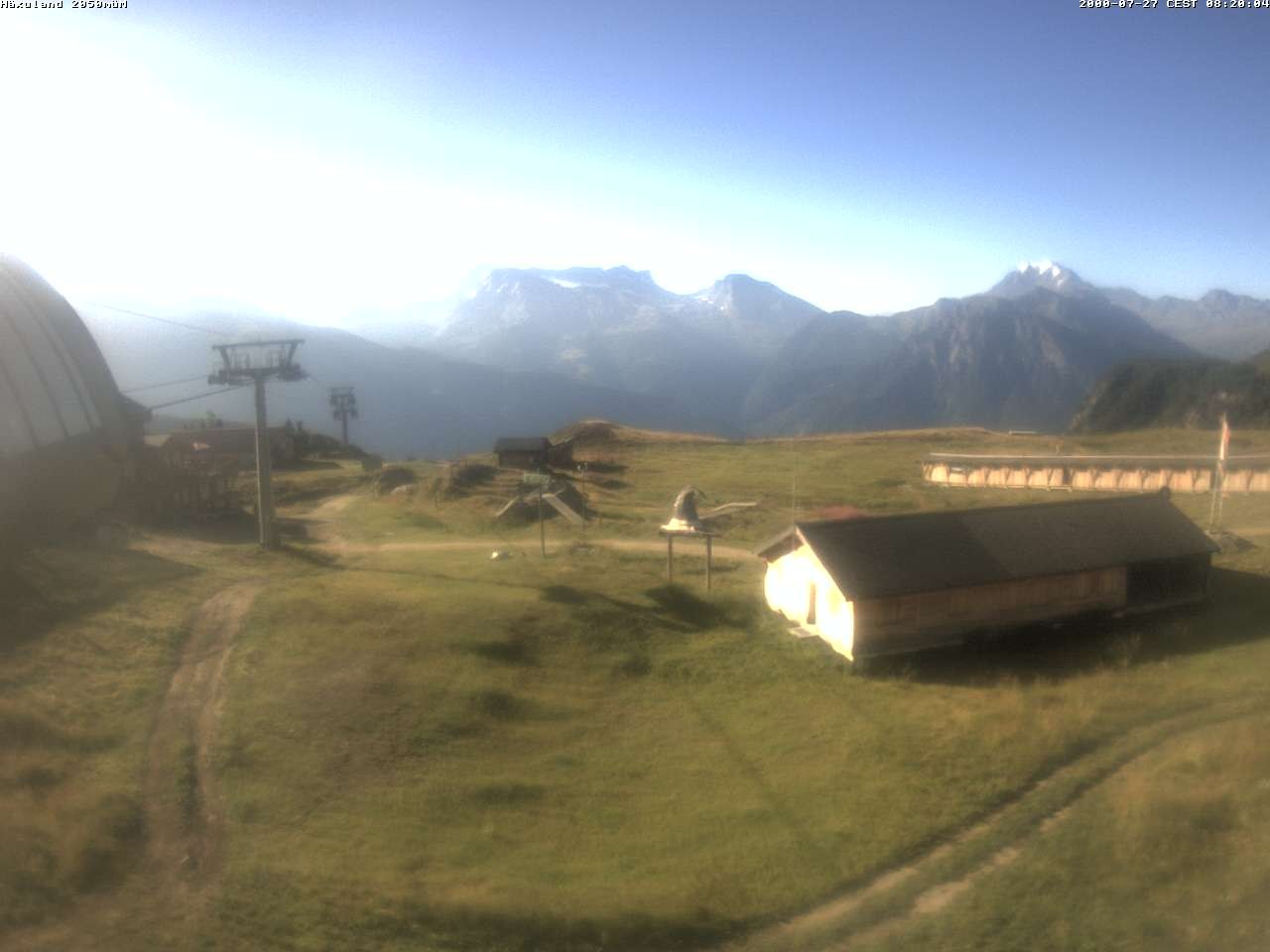 Archived image Webcam Top station gondola Blatten-Chiematte