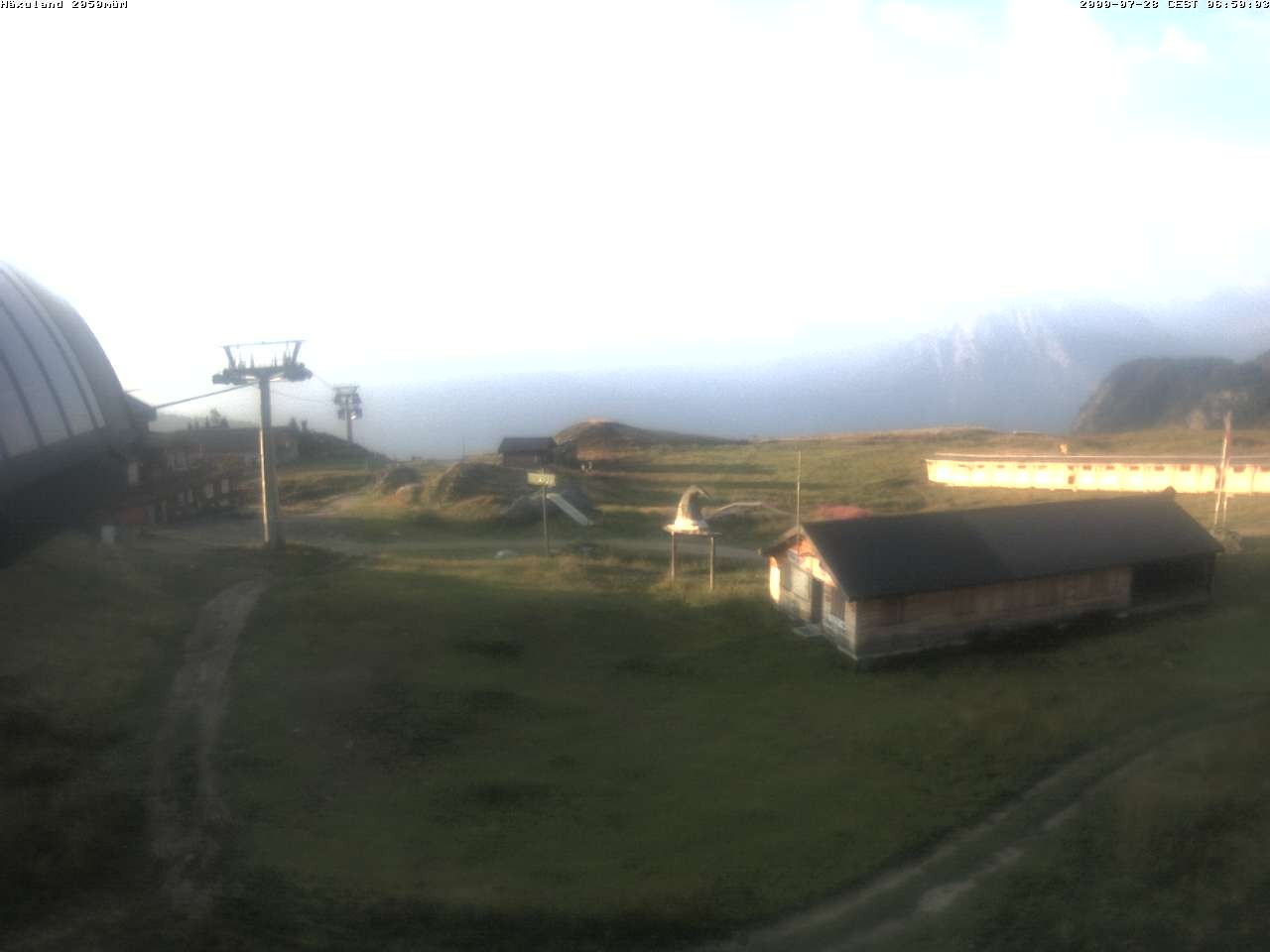 Archiv Foto Webcam Bergstation Gondel Blatten-Chiematte