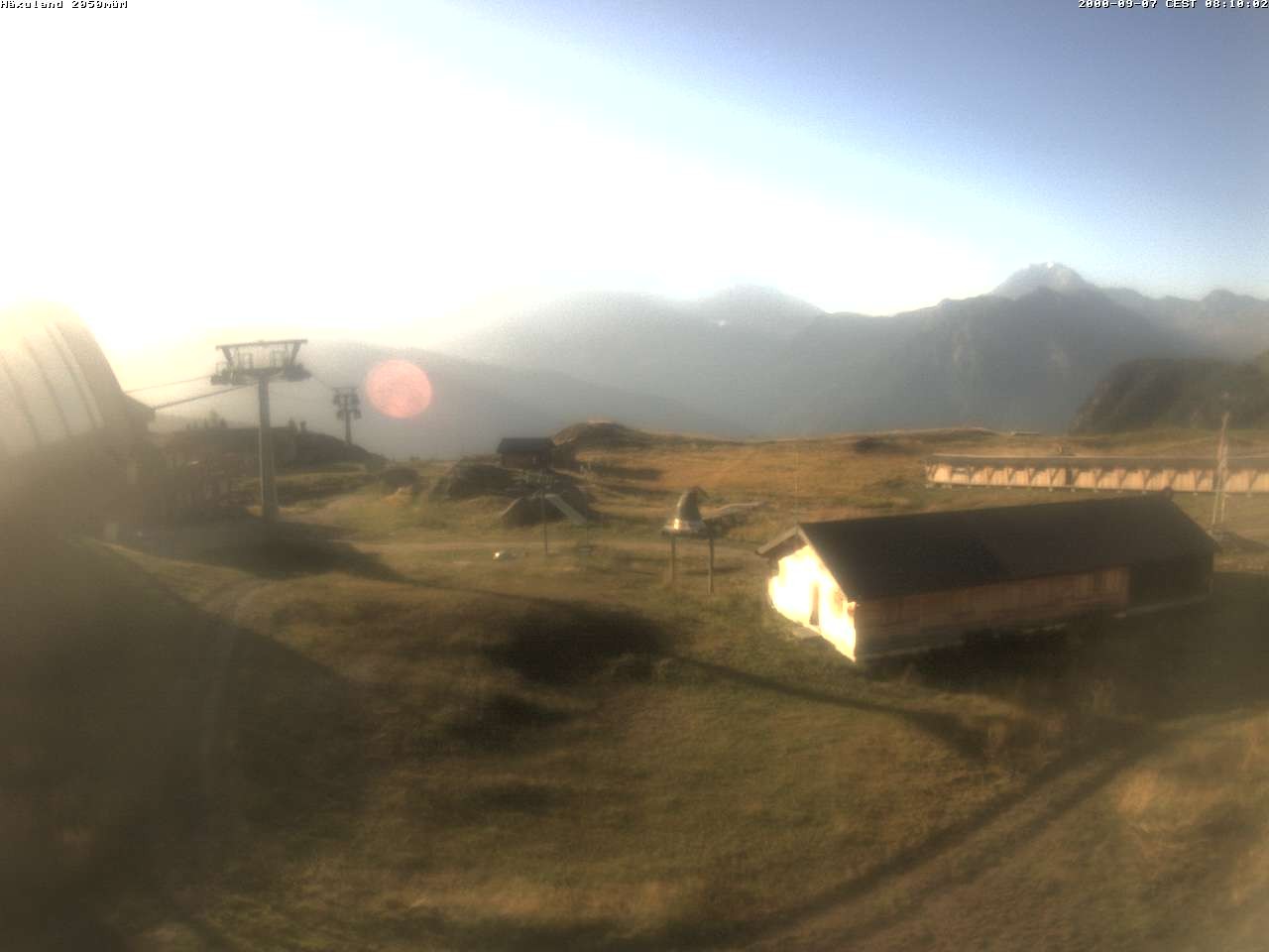 Archived image Webcam Top station gondola Blatten-Chiematte