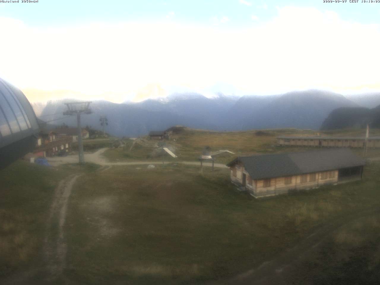 Archived image Webcam Top station gondola Blatten-Chiematte