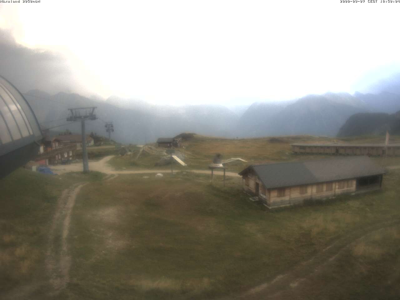 Archived image Webcam Top station gondola Blatten-Chiematte