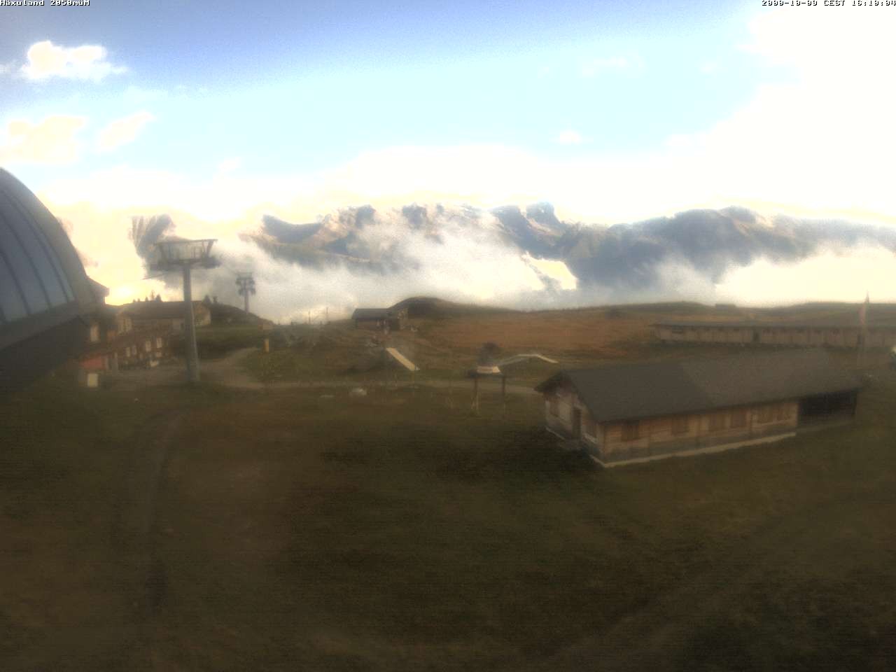 Archived image Webcam Top station gondola Blatten-Chiematte