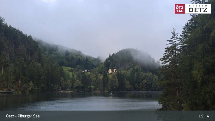 Archived image Webcam Lake Piburg (Ötztal valley)