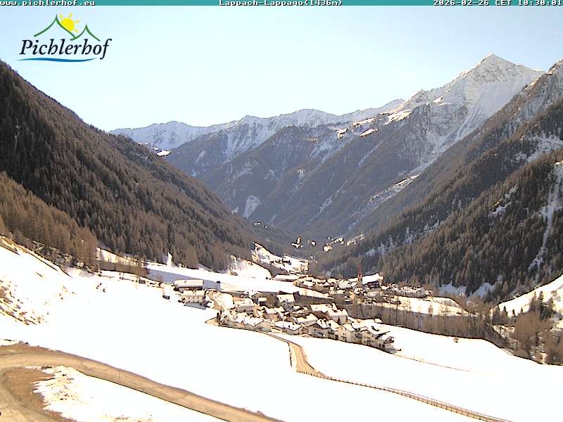 Archived image Webcam hotel Pichlerhof, Ahrntal valley