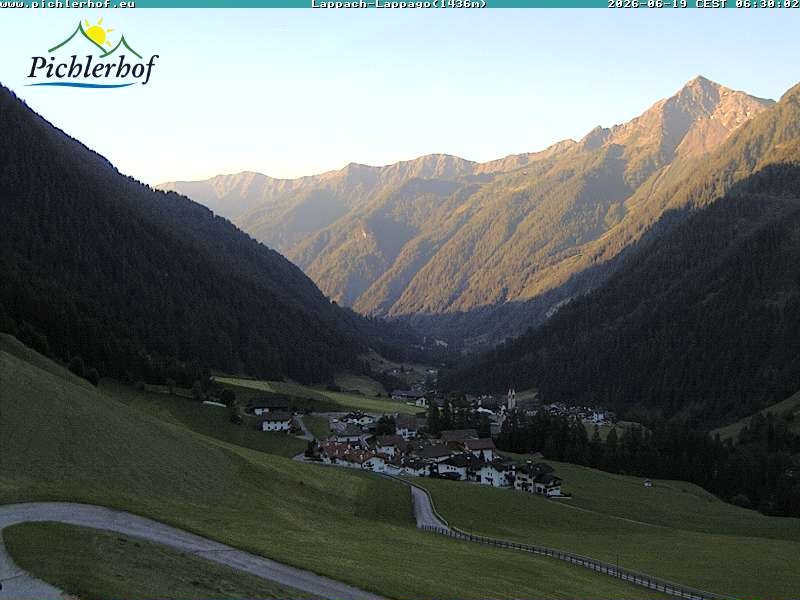Archived image Webcam hotel Pichlerhof, Ahrntal valley