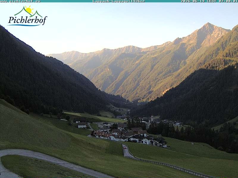 Archived image Webcam hotel Pichlerhof, Ahrntal valley
