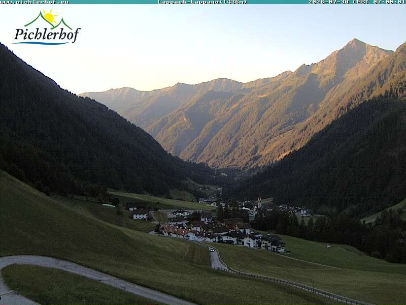 Archived image Webcam hotel Pichlerhof, Ahrntal valley