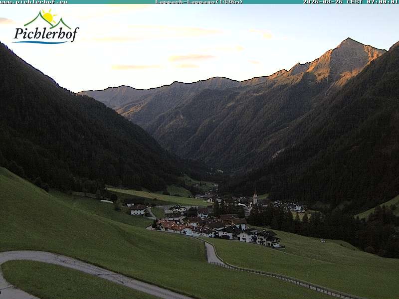 Archived image Webcam hotel Pichlerhof, Ahrntal valley
