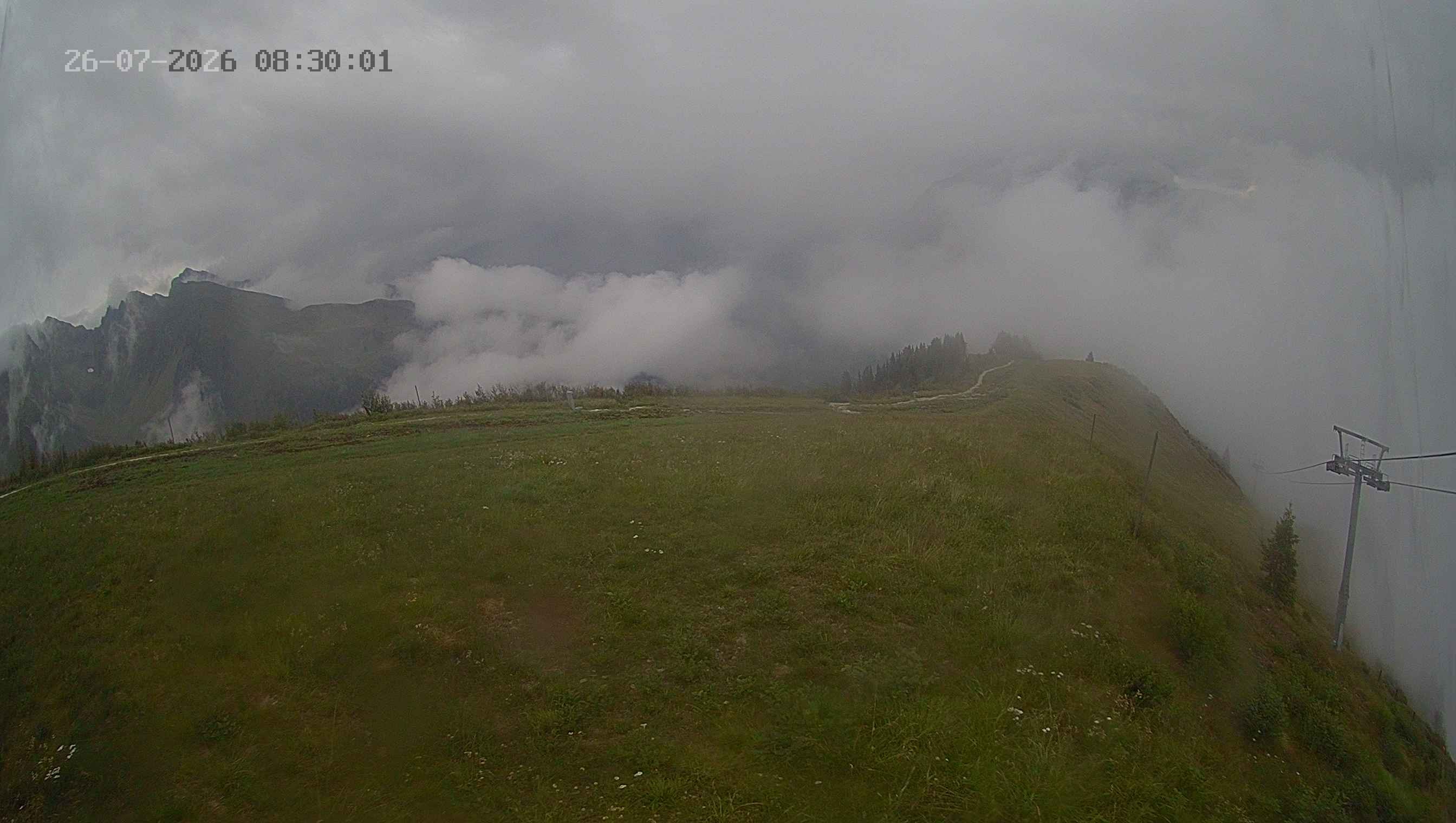 Archiv Foto Webcam Ladurns: Blick von der Bergstation Wastenegg