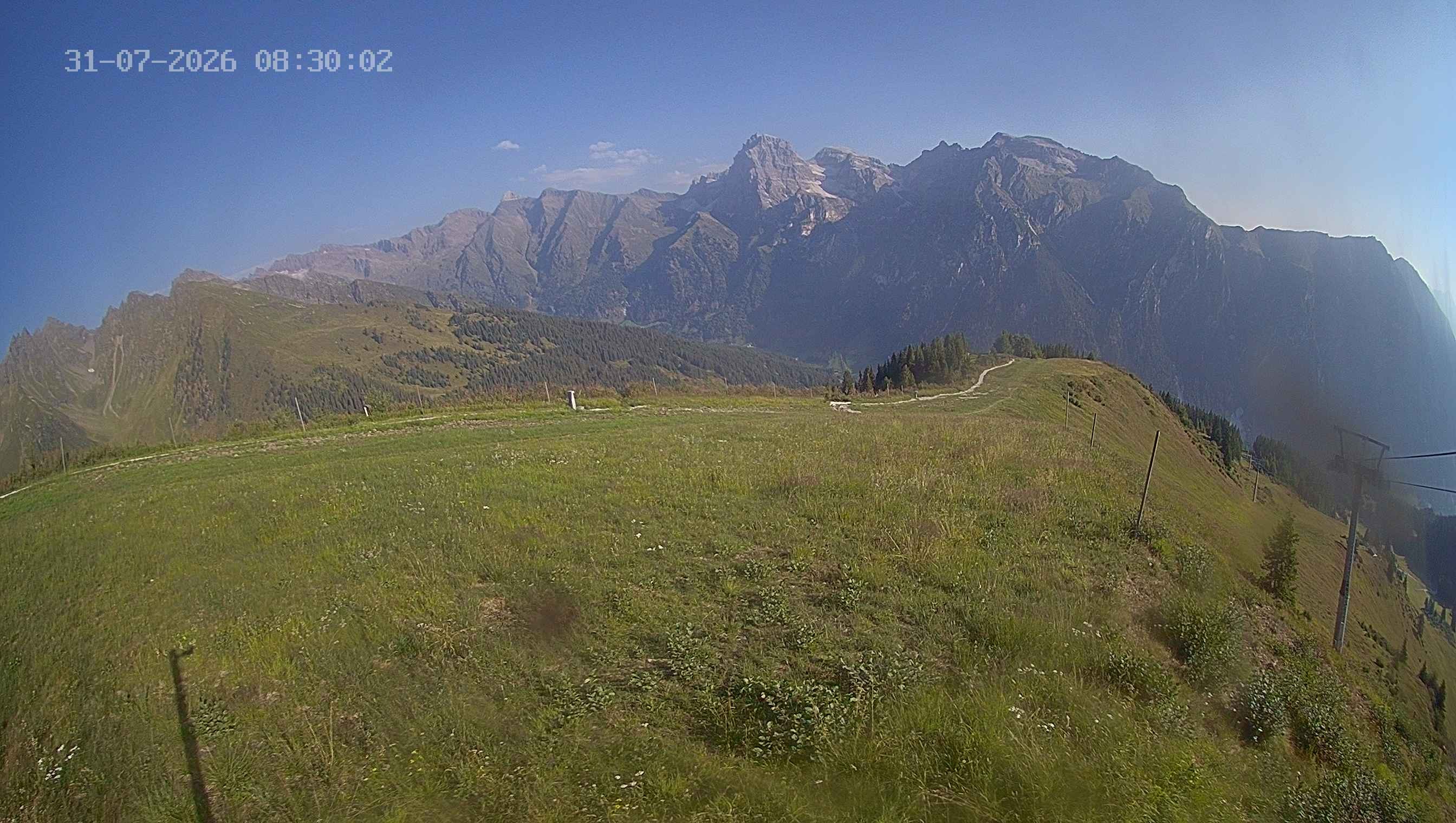 Archiv Foto Webcam Ladurns: Blick von der Bergstation Wastenegg