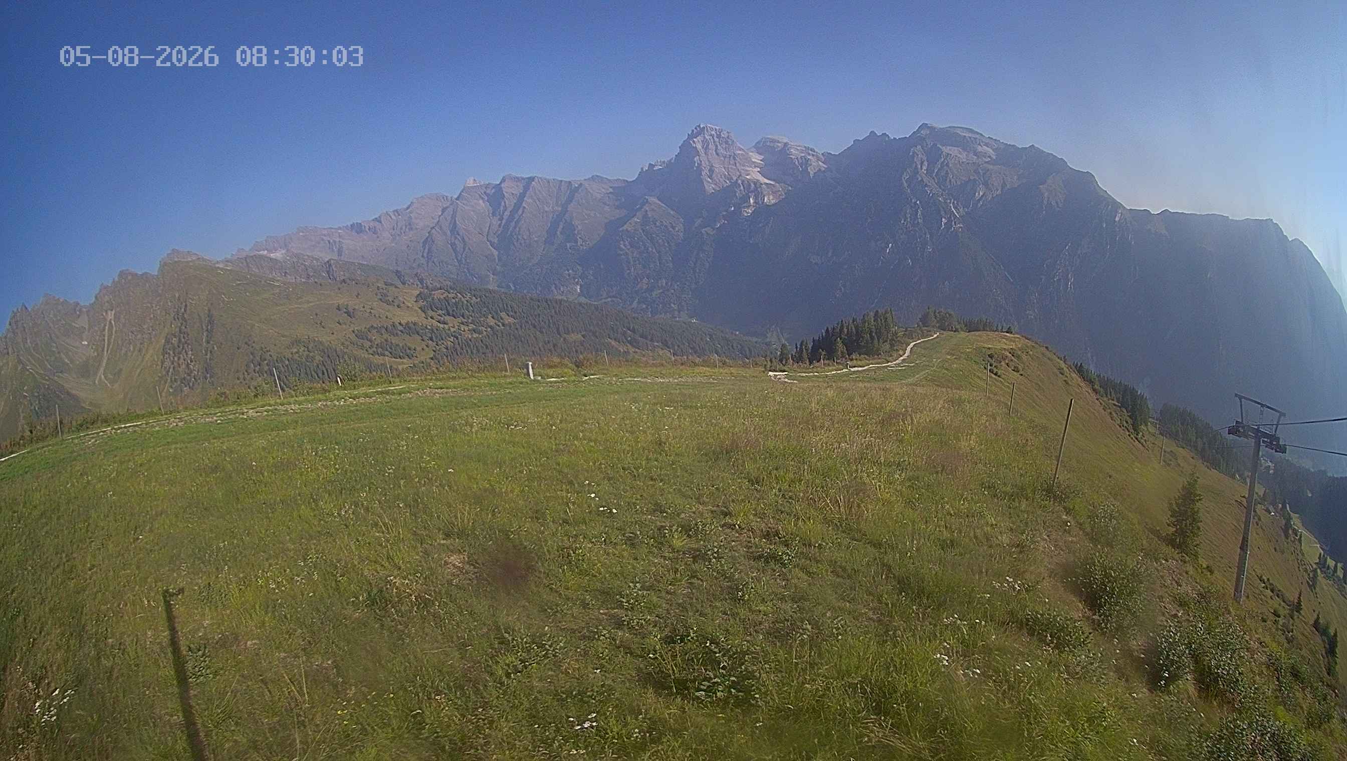 Archiv Foto Webcam Ladurns: Blick von der Bergstation Wastenegg