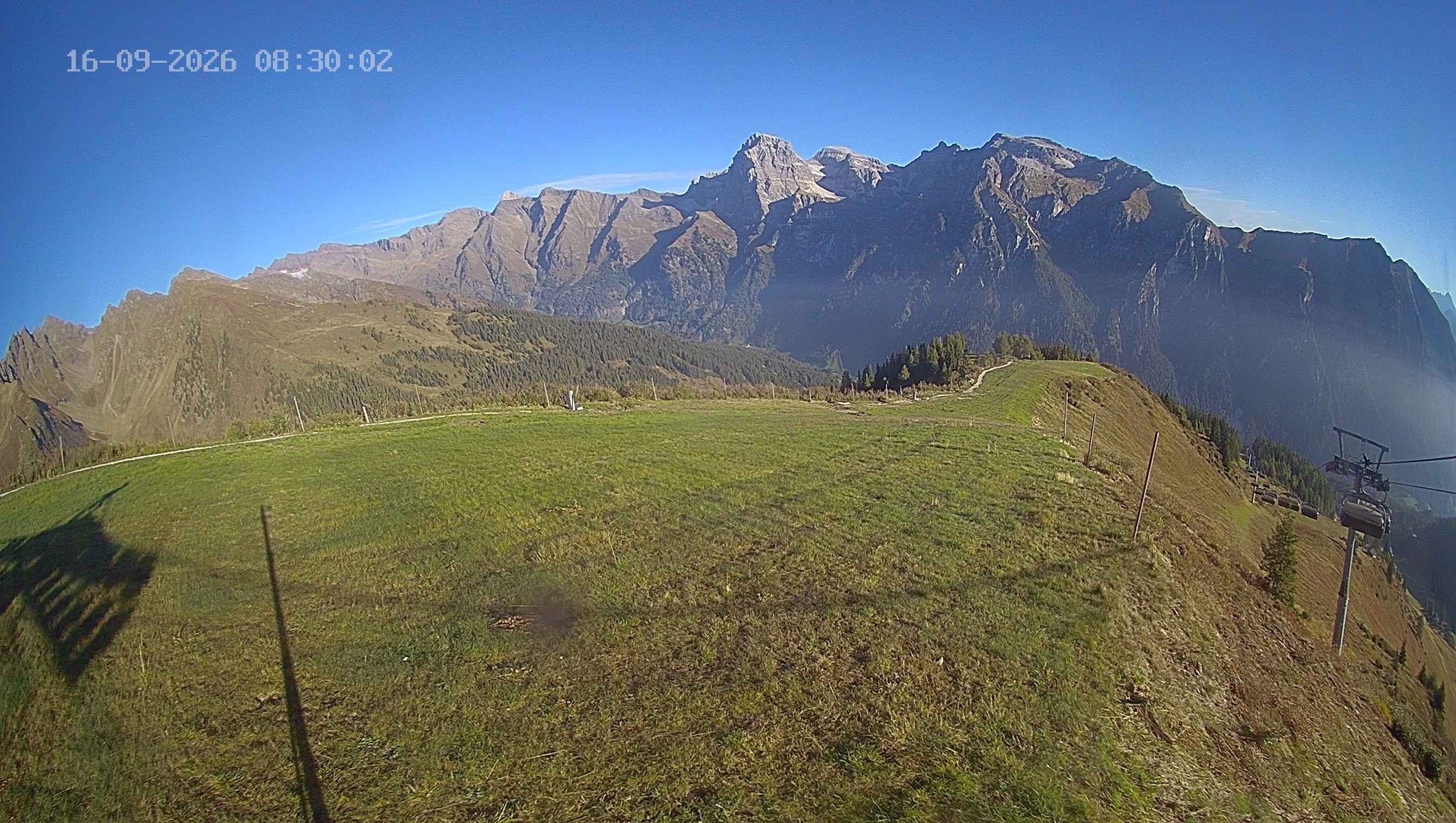 Archiv Foto Webcam Ladurns: Blick von der Bergstation Wastenegg