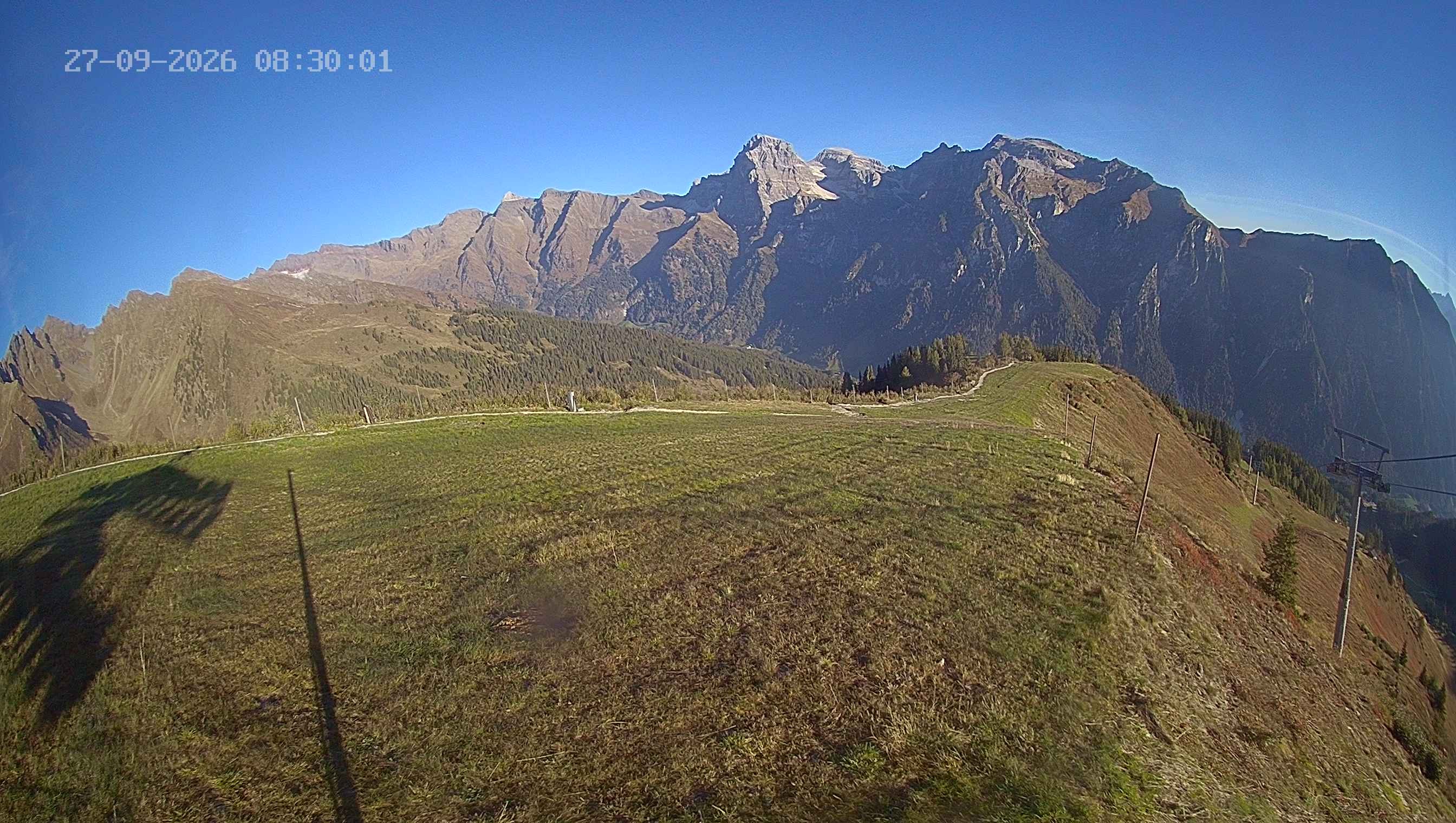 Archiv Foto Webcam Ladurns: Blick von der Bergstation Wastenegg