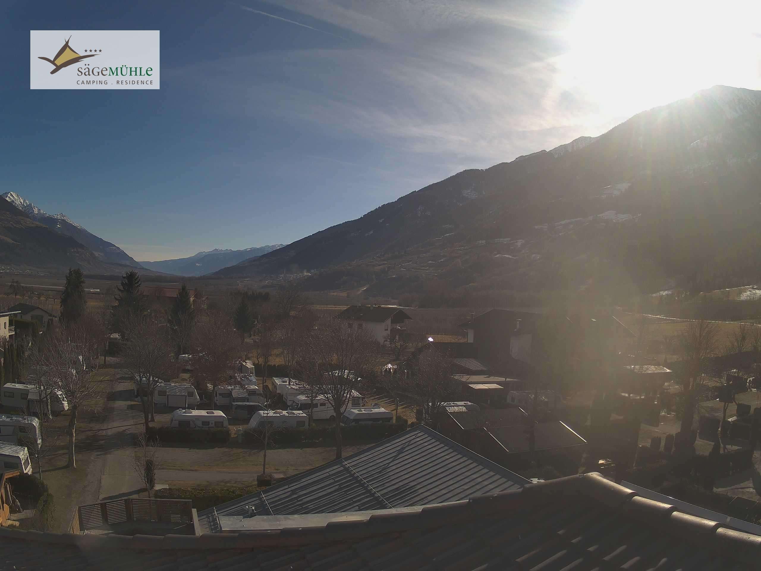 Archiv Foto Webcam Prad am Stilfserjoch – Blick auf den Campingplatz