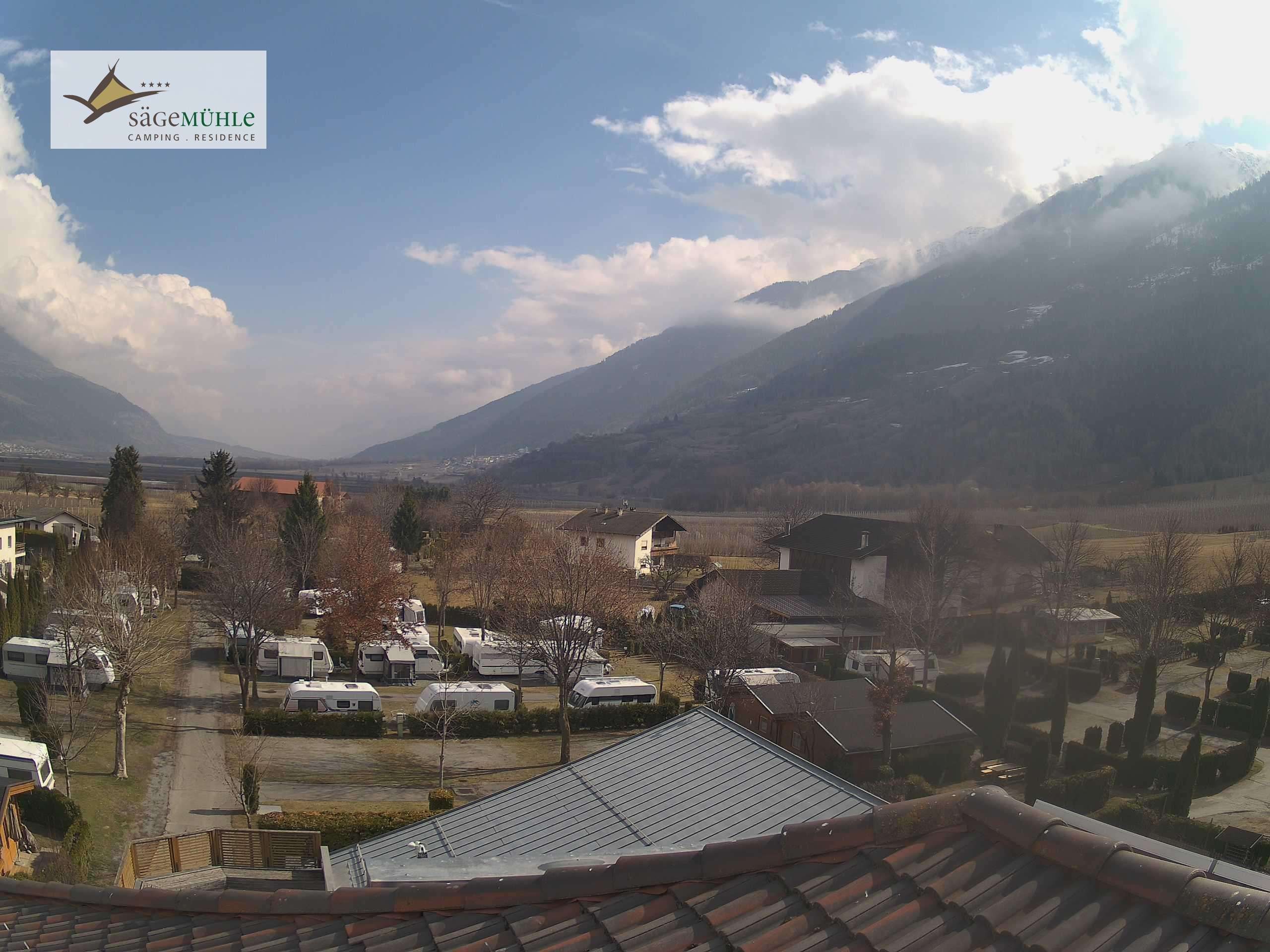 Archiv Foto Webcam Prad am Stilfserjoch – Blick auf den Campingplatz