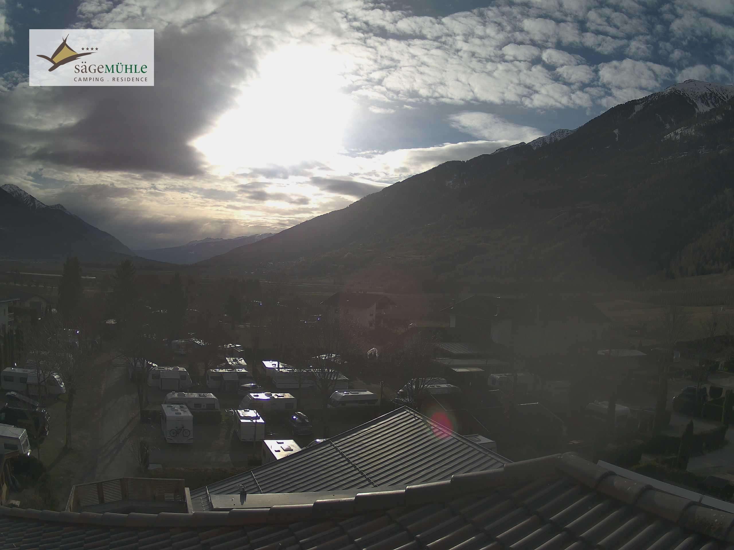 Archiv Foto Webcam Prad am Stilfserjoch – Blick auf den Campingplatz