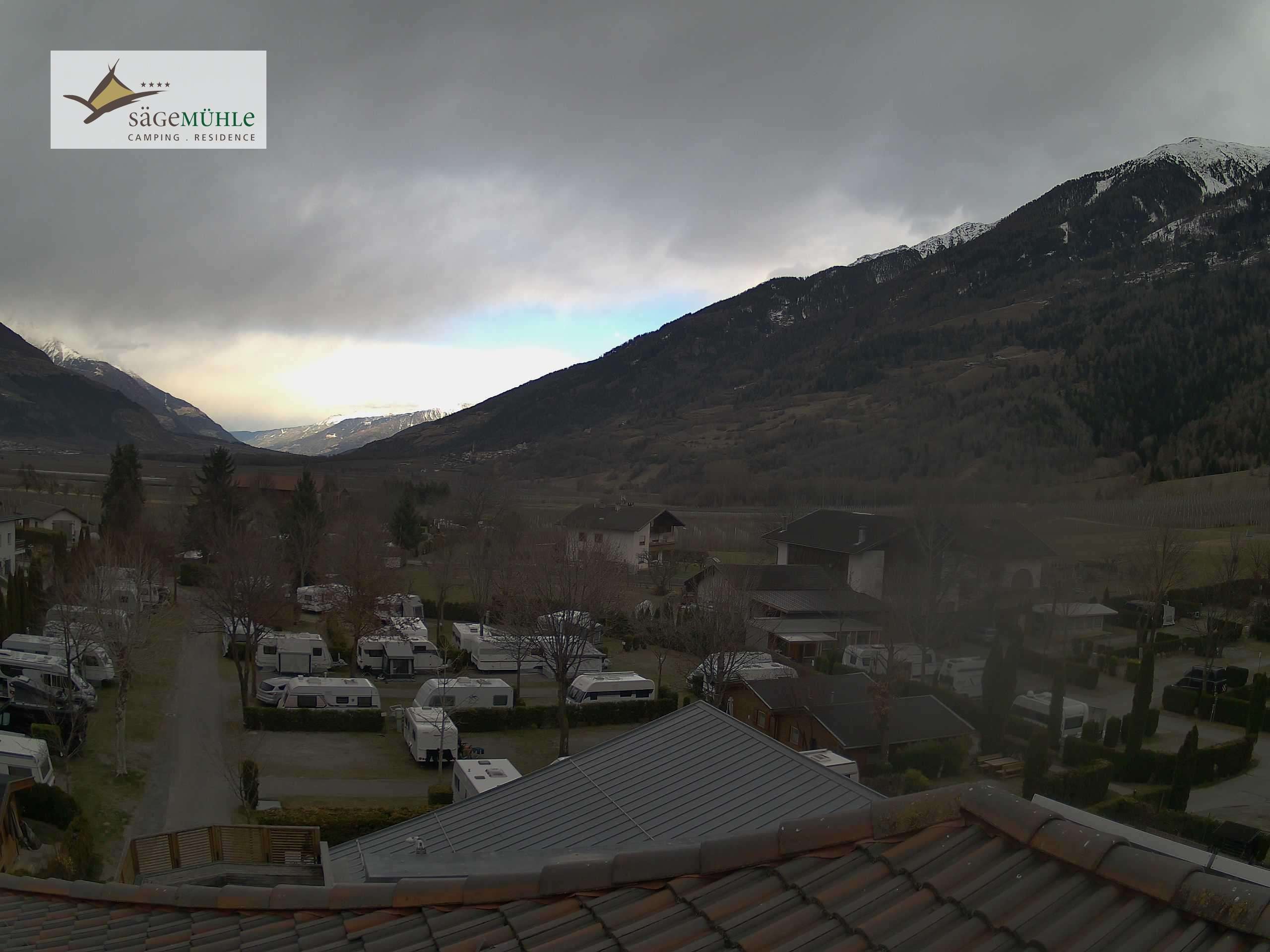 Archiv Foto Webcam Prad am Stilfserjoch – Blick auf den Campingplatz